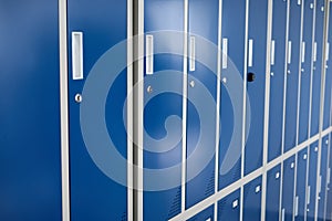Close-up of lockers for individual storage use and privacy