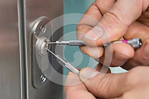 Lockpicker Fixing Door Handle At Home