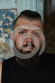 Close up of long beard and mustache of bearded man