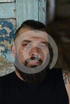 Close up of long beard and mustache of bearded man