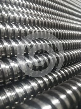 Close up long steel thread