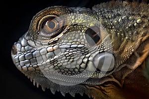 Close up look of Green Iguana