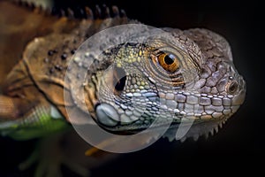 Close up look of Green Iguana