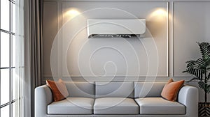 A Close-Up Look at a Modern AC Unit Mounted on the Wall of a Luxurious Interior