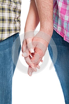 Close-up of lovers holding hands together