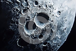 Close-Up of Lunar Craters on the Moon