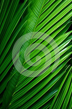 close up of lush green palm leaf