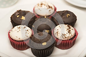 Food : Close up of luxury, small cupcakes. 1 photo