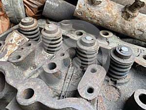 Close up machine car in industrysite