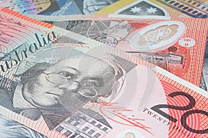 Close Up Macro Australian Notes Money