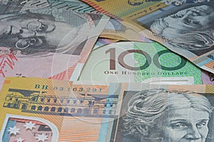 Close Up Macro Australian Notes Money