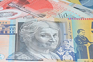 Close Up Macro Australian Notes Money