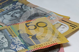 Close Up Macro Australian Notes Money