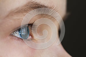 Close up macro of child boy eye