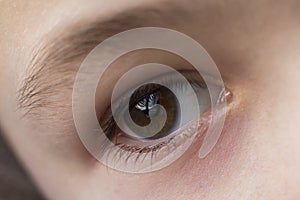 Close up macro of child boy eye
