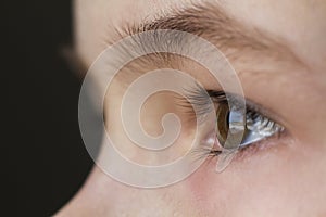 Close up macro of child boy eye