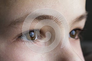 Close up macro of child boy eyes