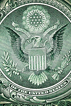 Close up macro detail of dollar money banknotes. Toned