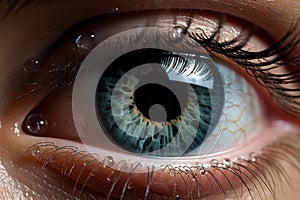 Close-up macro of a human eye