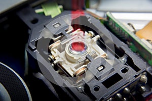 Close up macro Laser Head reader of cd player system equipment
