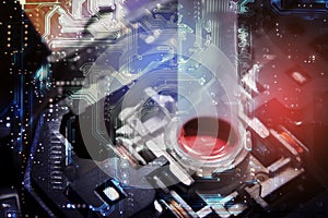 Close up macro, Laser Head reader of cd player system equipment