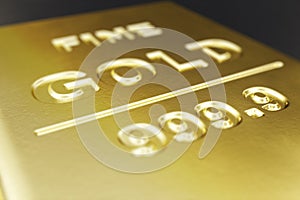 Close-up, macro Shiny Gold Bars, weight of Gold Bars 1000 grams Concept of wealth and reserve. Concept of success in