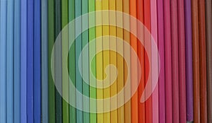 Close up macro shot of Colorful pencils rainbow