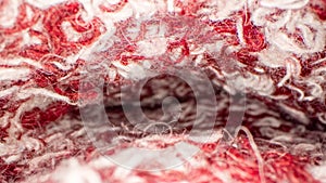 Close up macro view of the knitting.