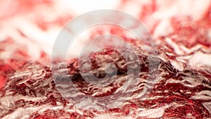 Close up macro view of the knitting.