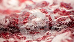 Close up macro view of the knitting.