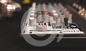 Close-up of main control fader