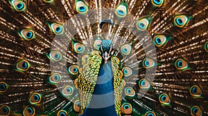 Close-up of a majestic peacock, discover the natural beauty of the peacock