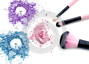 Close up of a make up powder on white background.