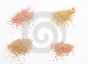 Close up of a make up powder on white background.