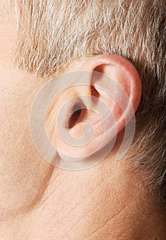 Close up on male ear