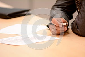 Close-up of male hands.