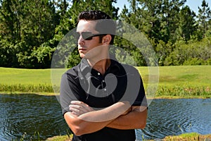 Close Up Of Male Model In Sunglasses