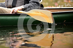 Close-up of a man in a canoe