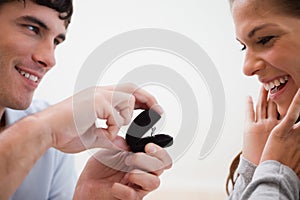 Close up of man making a proposal of marriage