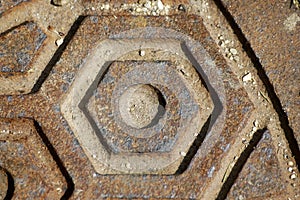 Close-up manhole cover