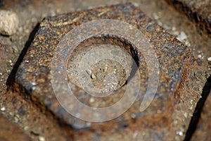 Close-up manhole cover