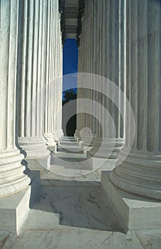Close up of marble columns at Jefferson Memorial