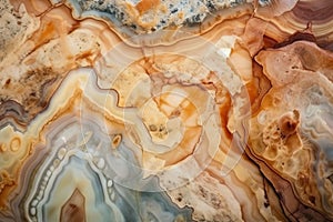 a close up of a marble surface with a blue and brown pattern