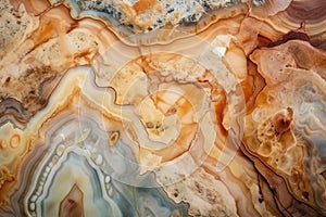 a close up of a marble surface with a blue and brown pattern