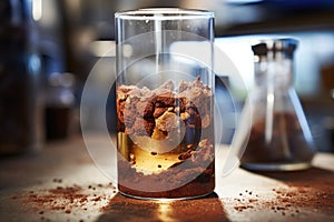 close-up of mars soil sample in laboratory setting