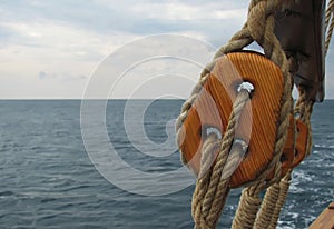 Close-up of Mast on traditional sailboats