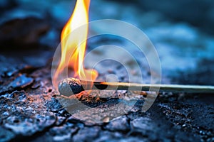 Close-up of a match during ignition