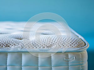 A close up of a mattress with white foam