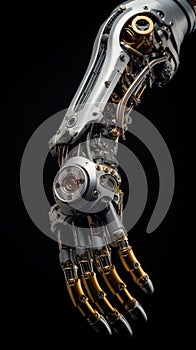 close-up of a mechanical arm of a robot photo