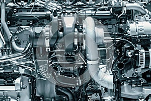 Close up of the mechanics of a engine